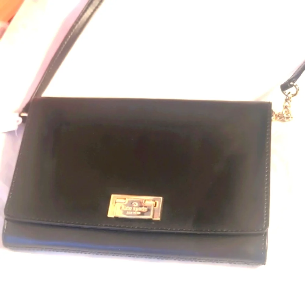 Kate Spade Madison Small Flap Crossbody Bag - Black Saffiano Leather
